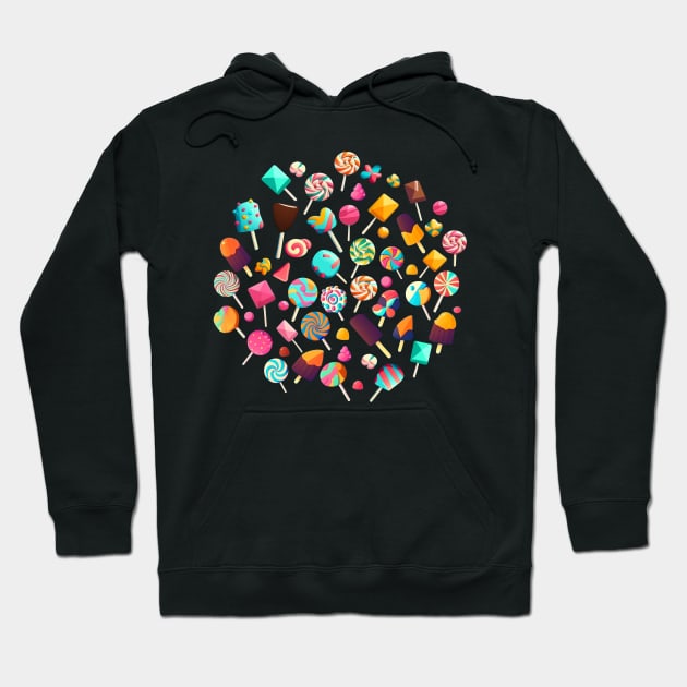 candies pattern Hoodie by retrocolorz